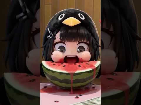 【理不尽アニメ】ググガガにズルしても負けるヤツ　スイカ早食い対決（どうぶつの森でアニメ）