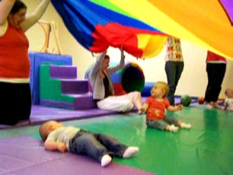 Emma Teresa Jones Enjoys The Parachute at Gymboree