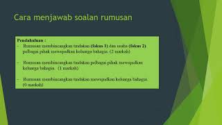 Panduan menjawab soalan rumusan berdasarkan Format Baharu Pentaksiran Bahasa Melayu SPM mulai 2021