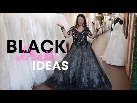 black wedding dress couple