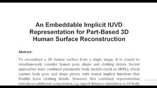 Famous An Embeddable Implicit IUVD Representation for Part Based 3D Human Surface Reconstruction Wealth