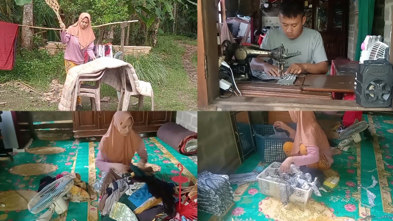 JEMUR KASUR KAPUK BANTU SUAMI BERAS KAN BAJU JAHITAN SUAMI