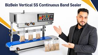 BizBein Vertical Band Sealer SS Bod- Continuous Sealing Machine for Pouches