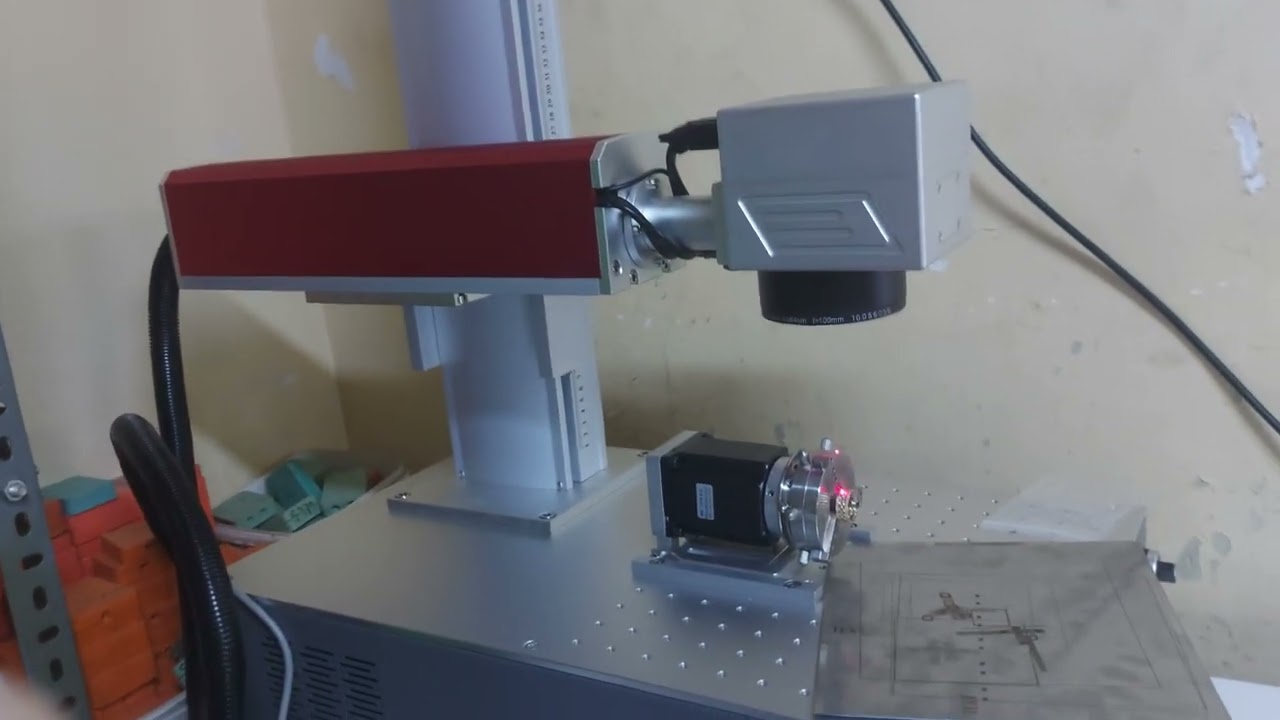 Marking a gold ring with 50 watt fiber laser marking machine