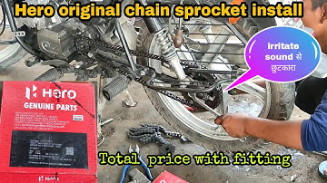 Hero Genuine chain sprocket install in Splendor plus~ Original chainset Price ~ dkmotoworld 