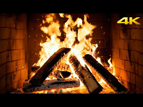 FIREPLACE Glow NIGHTS 12 HOURS With CALM Crackling FIRE And Cozy ROOM Ambience To REDUCE Stress