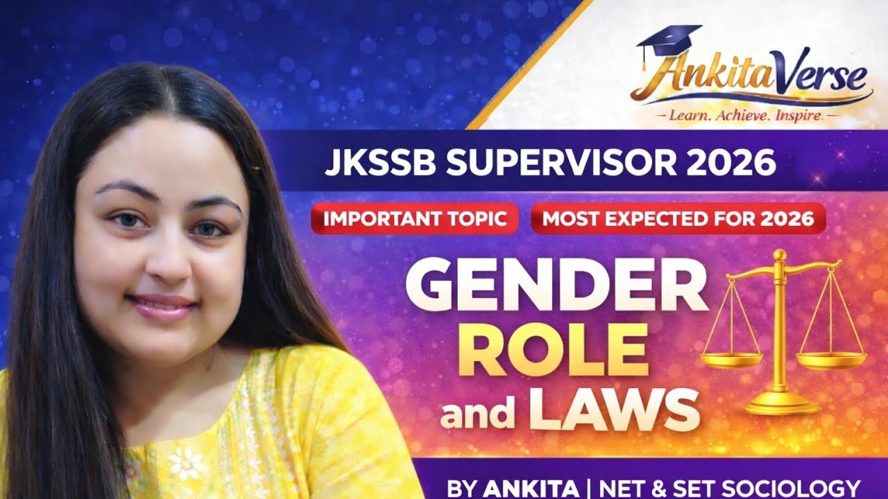 JKSSB Supervisor 2026 | Gender Laws and Roles Explained | Sociology Important Topic