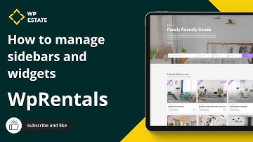 How to manage sidebars and widgets in WP Rentals theme