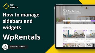How to manage sidebars and widgets in WP Rentals theme
