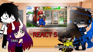 React 5 : SMG4 13 + ( Mario goes to subway and purchases 1 tuna sub with extra mayo )