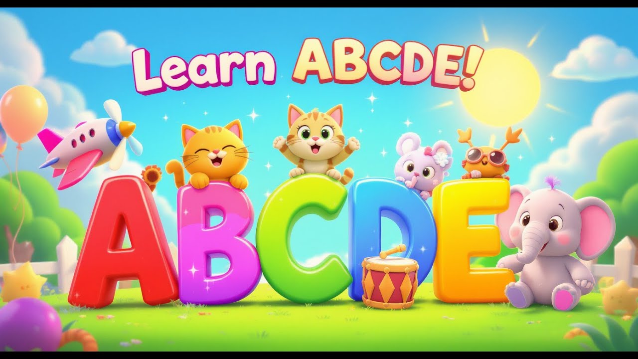 Learn Letters A to E | Fun ABC Song for Kids | 3D Pixar-Style Animation