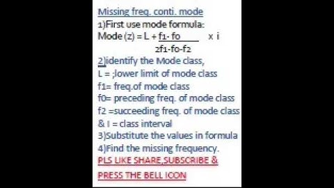 How to find missing frequency mode II conti. series II MathsSkillRx  #statisticsforeconomics  #mode