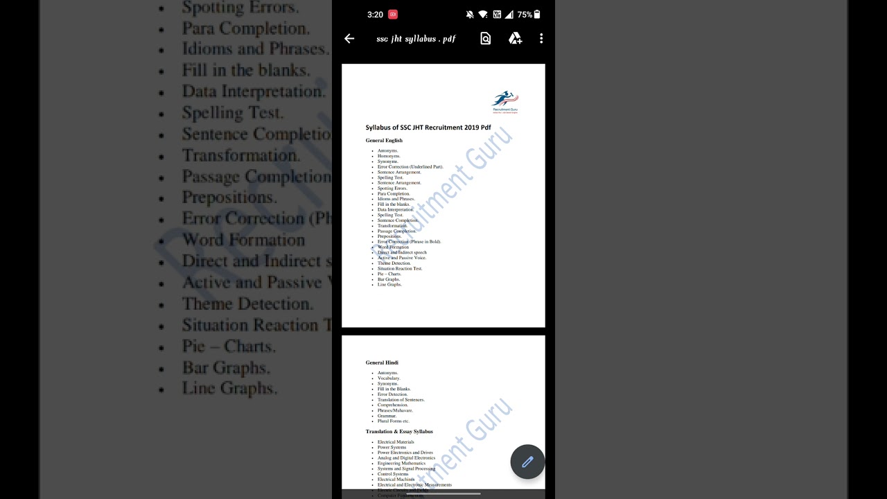 SSC JHT PAPER-2 SYLLABUS 2022