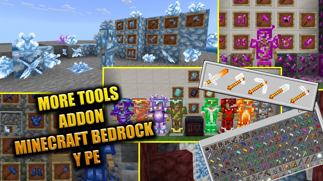 Nuevo ADDON de ORES y ARMADURAS y HERRAMIENTAS para MINECRAFT BEDROCK ...