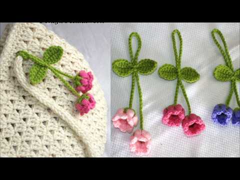 Crochet Flower Keychain Tutorial-Crochet Keychain for Beginners-Crochet Lily of the Valley Keychain