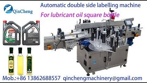 double side labeling machine.two side self adhesive labeler. film roller labeller for lubricant oil