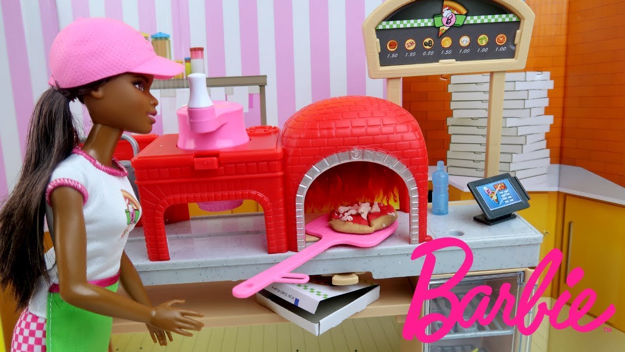 ⁣مطبخ باربي تحضير البيتزا الشهية ألعاب بنات Barbie Pizza Chef Doll