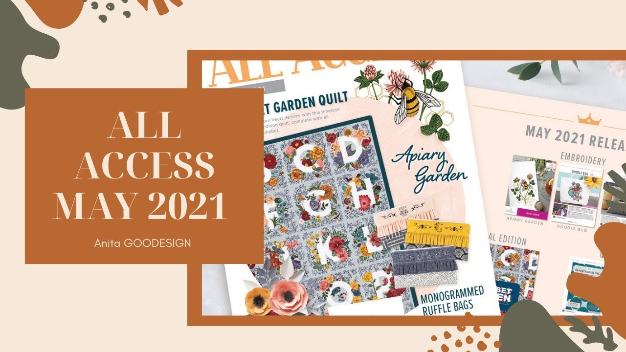 OML Embroidery live! Anita Goodesign All Access May 2021(machine embroidery)