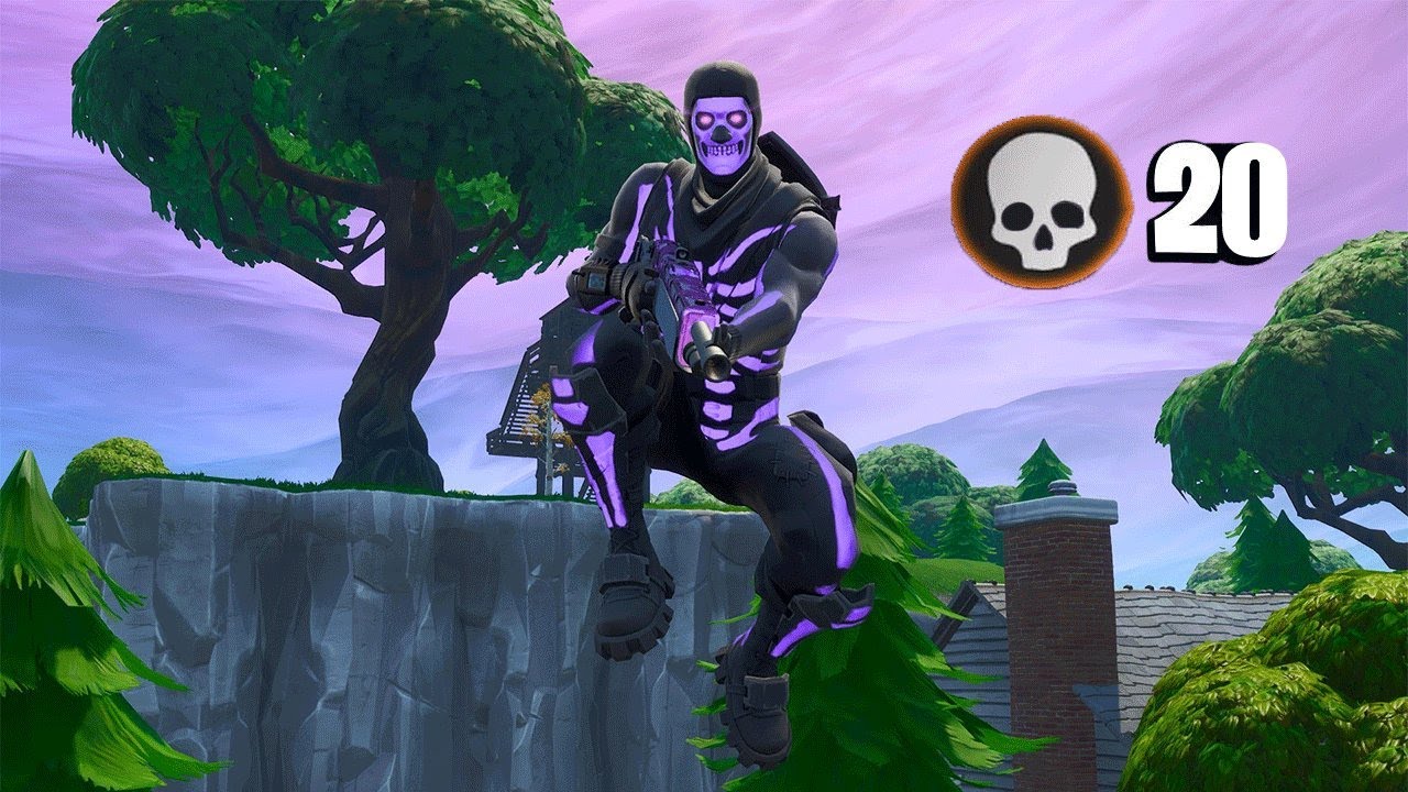 20 Kills solitario Purple Skull Trooper-Fortnite