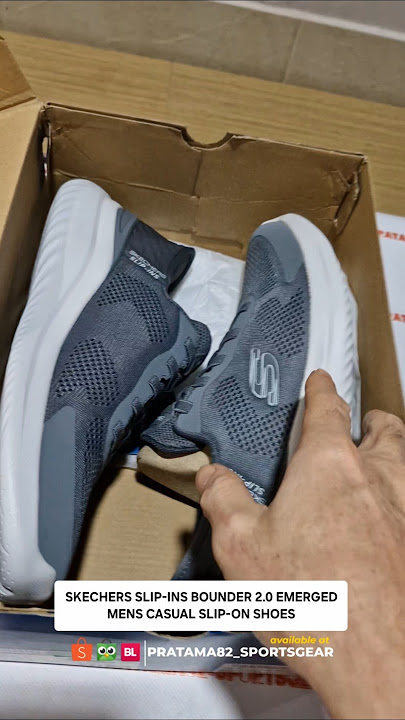 SKECHERS RF SLIP-INS BOUNDER 2.0 EMERGED KNIT CASUAL SLIP-ON SHOES (FULL VIDEO CHECK OUR CHANNEL)