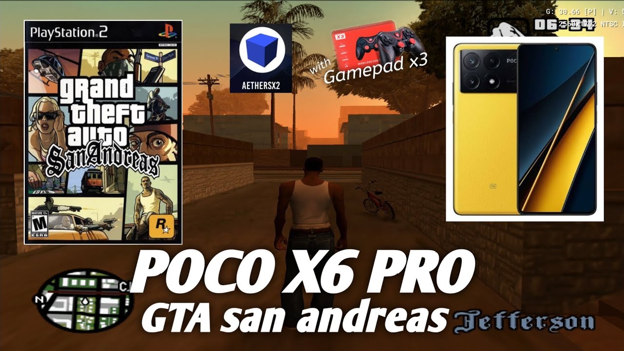 Poco x6 pro Gta san andreas Aethersx2 Resolution 4x - YouTube