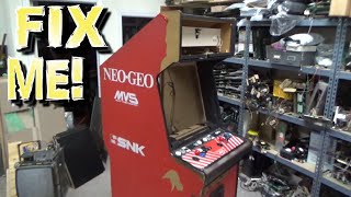This NEO GEO MVS Cabinet Is Completely Destroyed!  Someone Parted It Out, We're Parting It Back In!