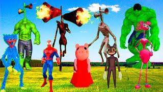 Huggy Wuggy and Pac-man football game hulk Siren head Cartoon cat Mommy long legs Piggy SCP