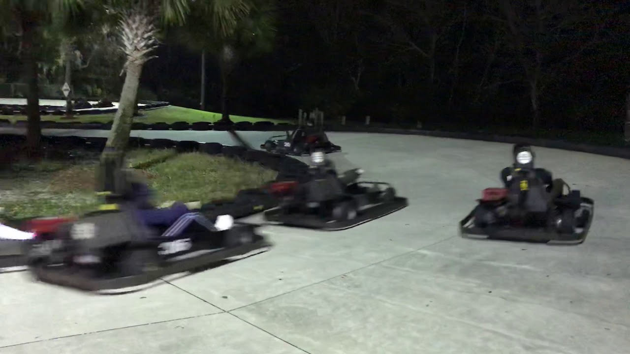 Logan and daddy ride go karts Jacksonville beach 2019 YouTube