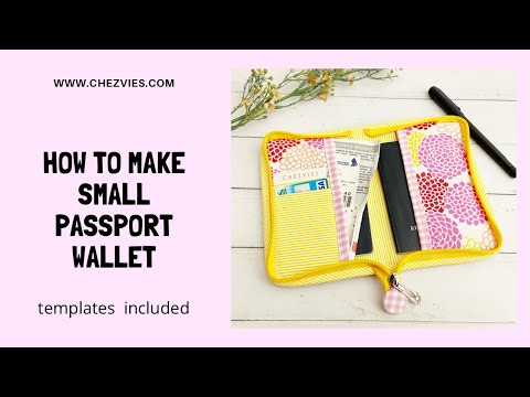 DIY Small Passport Wallet with Zipper #chezvies #sewing #DIYwallet