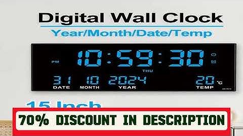 A must-have product! Digital Large Wall Clock Alarm Temperature Date Calendar Display 8 Sets of Al