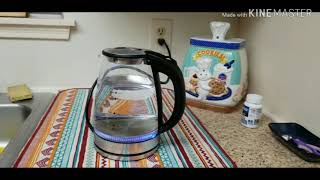 HadinEEon Electric Kettle 1.7L Glass 30 seconds boiling