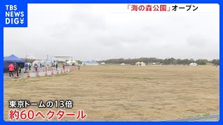 東京・江東区「海の森公園」オープン　ごみの埋め立て地が緑の森に　東京ドーム13倍にあたるおよそ60ヘクタールの広さ｜TBS NEWS DIG