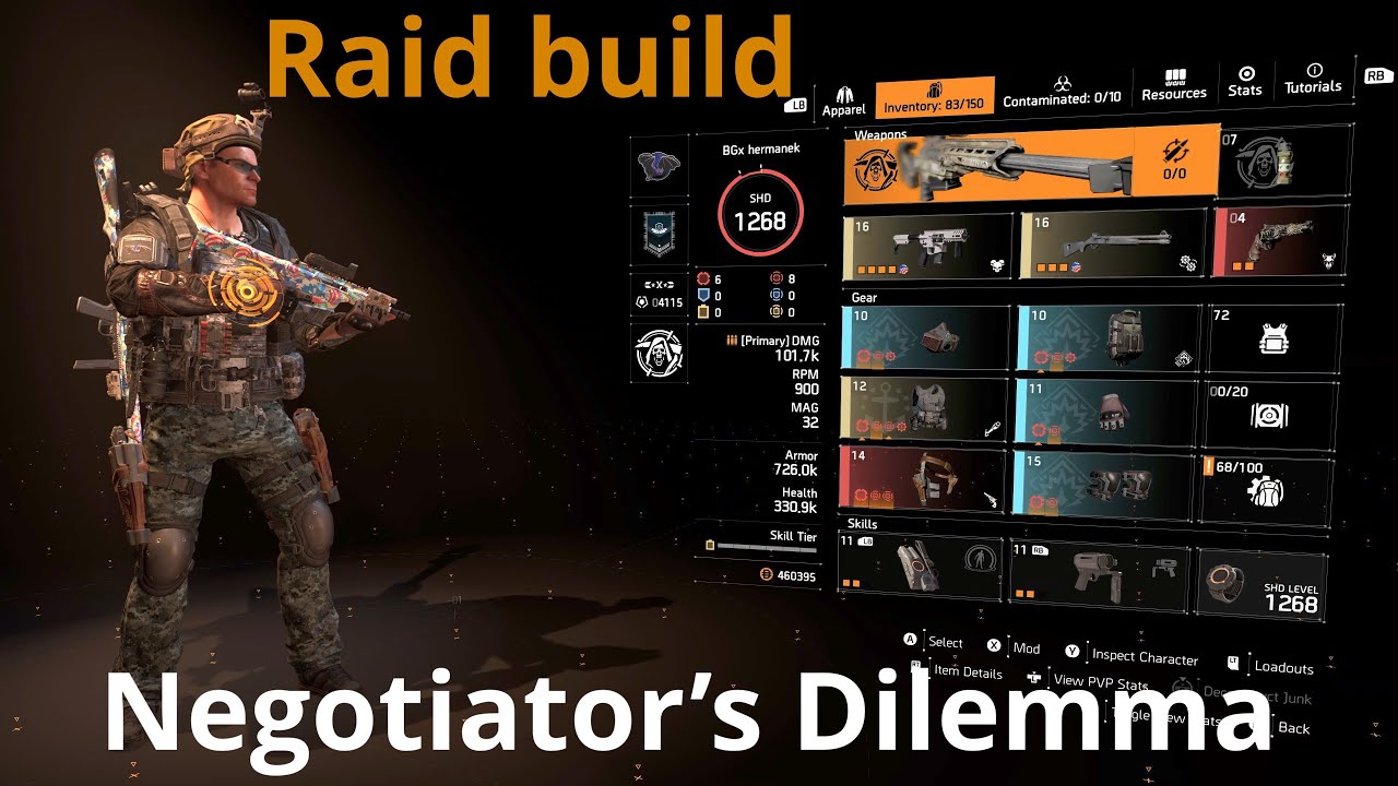 Division 2 - Raid - Negotiator's Dilemma - Boss 2 build EN/CZ