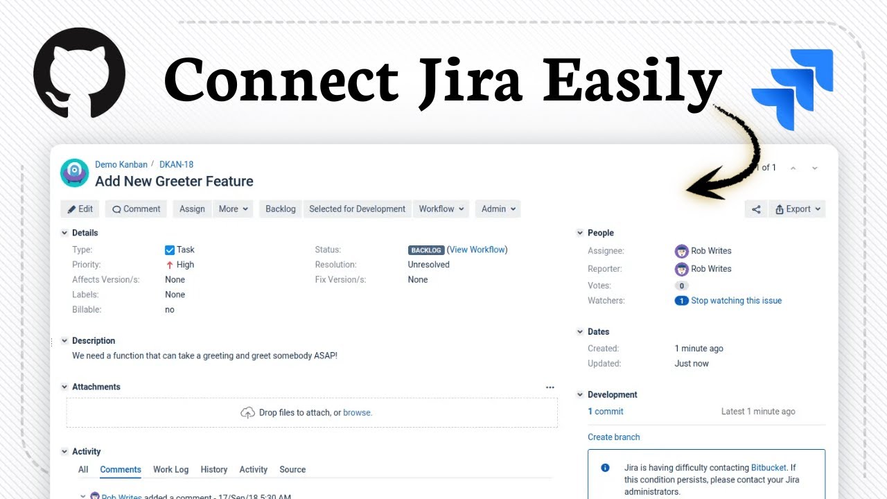 How to integrate Jira with GitHub (Task Tracking Boost) - YouTube