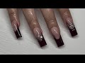 Abstract French Metal Charm Acrylic Nail | 1 Month Refill