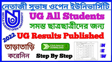 NSOU UG Results Published 2022 Download