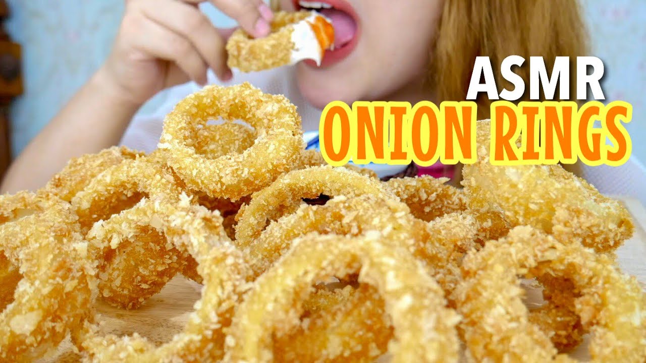 19 Request ASMR Crunchy Eating Sounds : ONION RINGS  ASMR Indonesia  YouTube