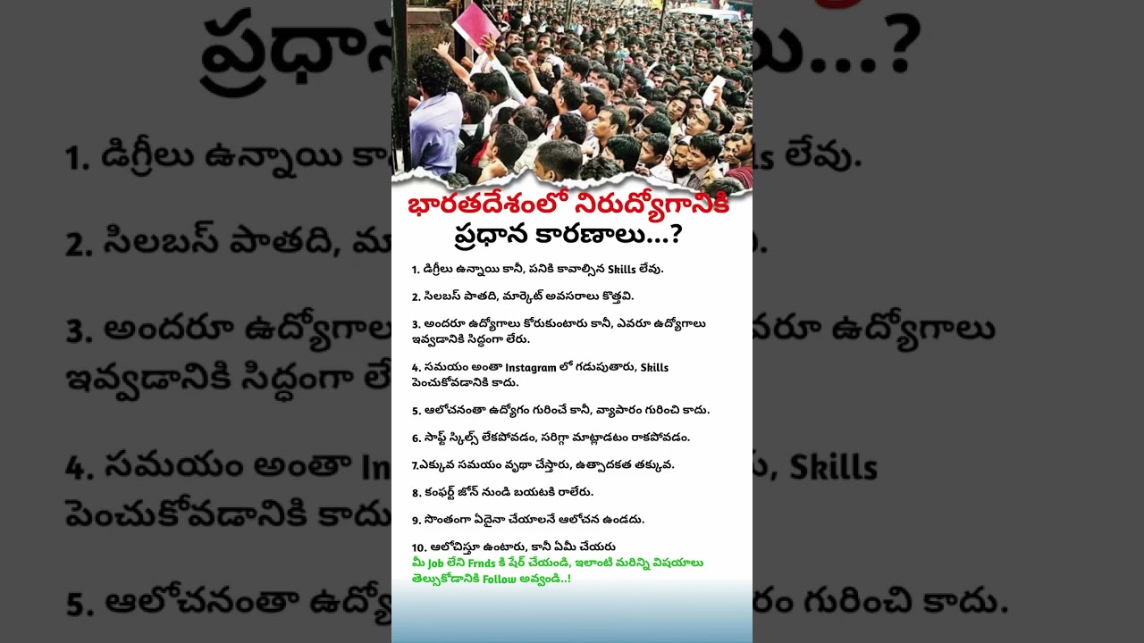 Top 10 Reasons for Unemployment in India | 