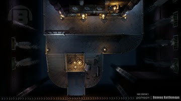 Modular Dungeon - Water Hall | Battlemap Demo | Beneos Animated RPG Maps