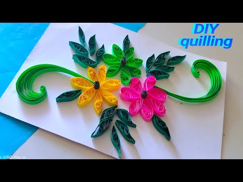 beautiful handmade quilling design / paper flower design / quilling design  