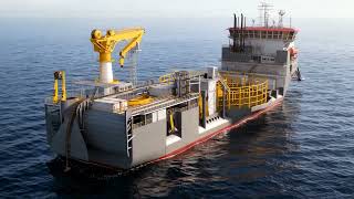 Offshore Construction Vessel 3D Animation (Stern View) | Marine Engineering CGI