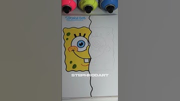 Drawing Spongebob In 2 Different Styles, Part 1! 🎨👀 #shorts