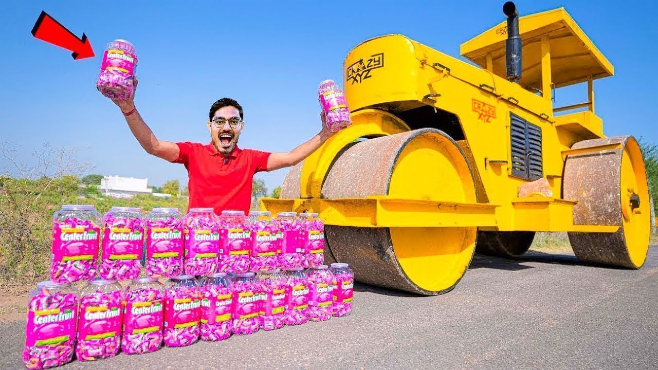 4000 Center Fruit VS Road Roller   What Will happen