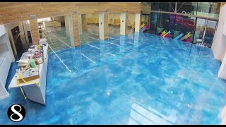 Sphere8 ArtSphere Resin Floor Installation Timelapse | Sphere8