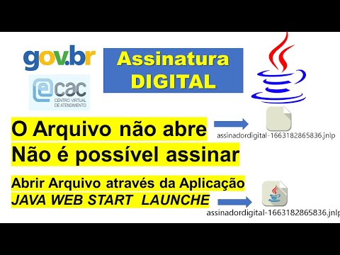 Como assinar documento digital com Java Start web Launcher em Sites do Governo - Gov.br - eCac