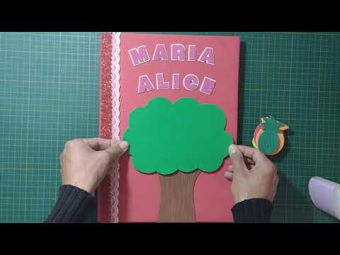 😍3°AULA-CAPA DE CADERNO TACTIL PARA CRIANÇAS COM DEFICIÊNCIA VISUAL  E AUTISTA (ÁRVORE COM FRUTAS)