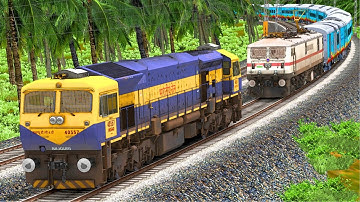 WDG4D RESCUE WAP7 LHB EXPRESS TRAIN | BUMPY RAILROAD | Train Simulator | Railworks 3 | RAILROAD FUN