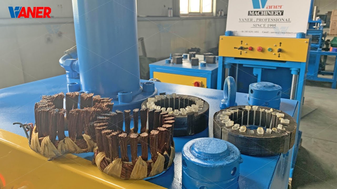 Motor recycling machine for scrap copper electric motor rotor stator recycling machine