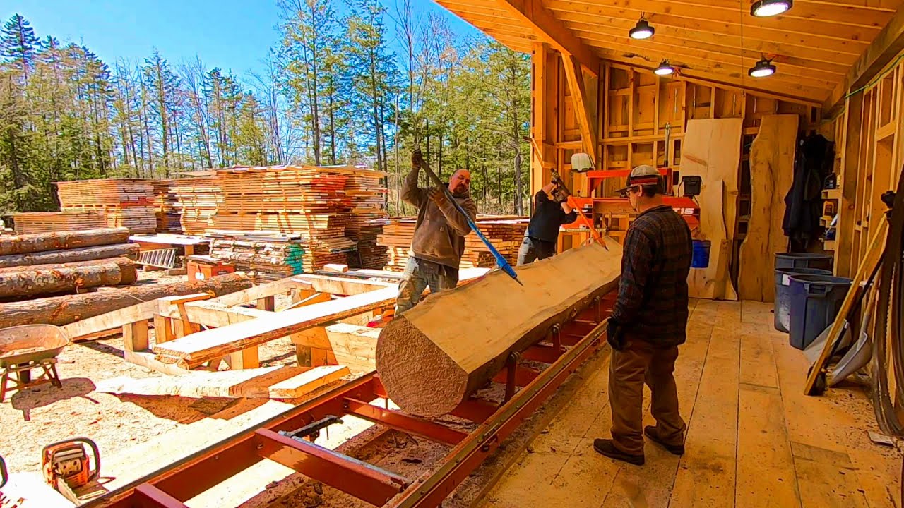 WHITE PINE LOGS INTO LUMBER, WOODMIZER LT15, CCS#18