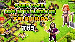 Estrategia de ataque Th9 |CLASH OF CLANS ⚔ | VALQUIRIAS Y MAGOS| ayuntamiento 9 |CoC